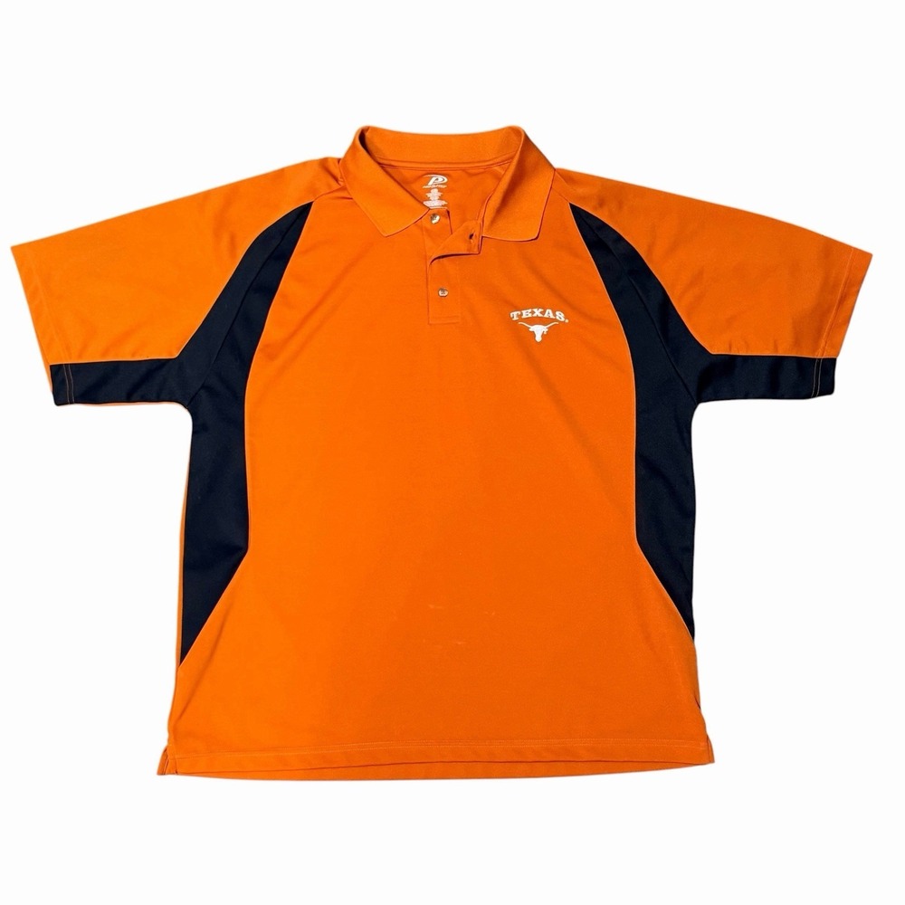 Pro Player Texas Longhorns Polo Shirt Men XL Orange Black Short Sleeve Golf
